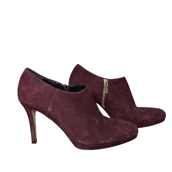L.K Bennett Doris Burgundy Suede Ankle Zip Boot Size Women  US7 EUR 37.5 - Picture 4 of 10